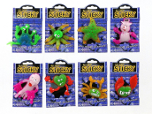 Żelowe zwierzątka mix chodzące po szybie rozm. 9cm 6szt.